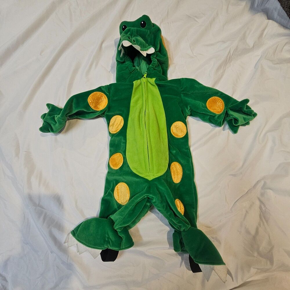 NWT 0-3 Months Green Dinosaur Hooded Halloween Baby Costume MiniWear